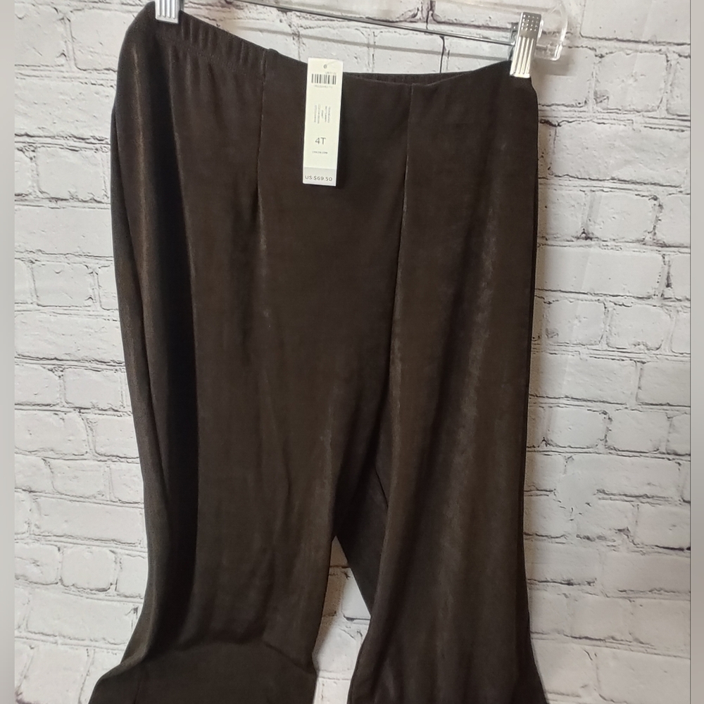 Chicos Travelers No Tummy Pant Coco Bean Pull On Brown Pants 4T Size 2X NWT - Picture 12 of 13